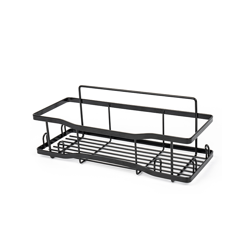 Bakul Penyimpanan Wayar Logam yang Dipasang di Dinding untuk Dapur & Bilik Mandi