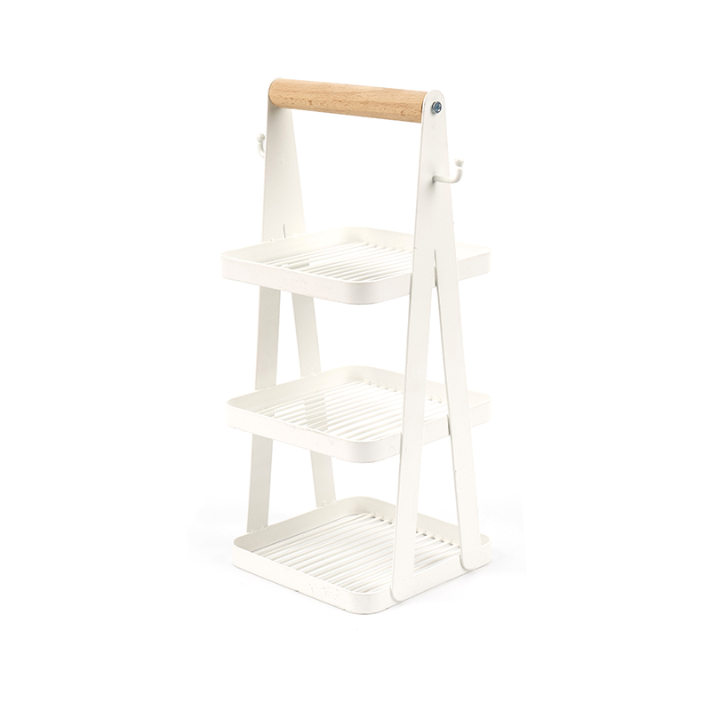 bakul simpanan mudah alih pemegang kayu 3 lapisan