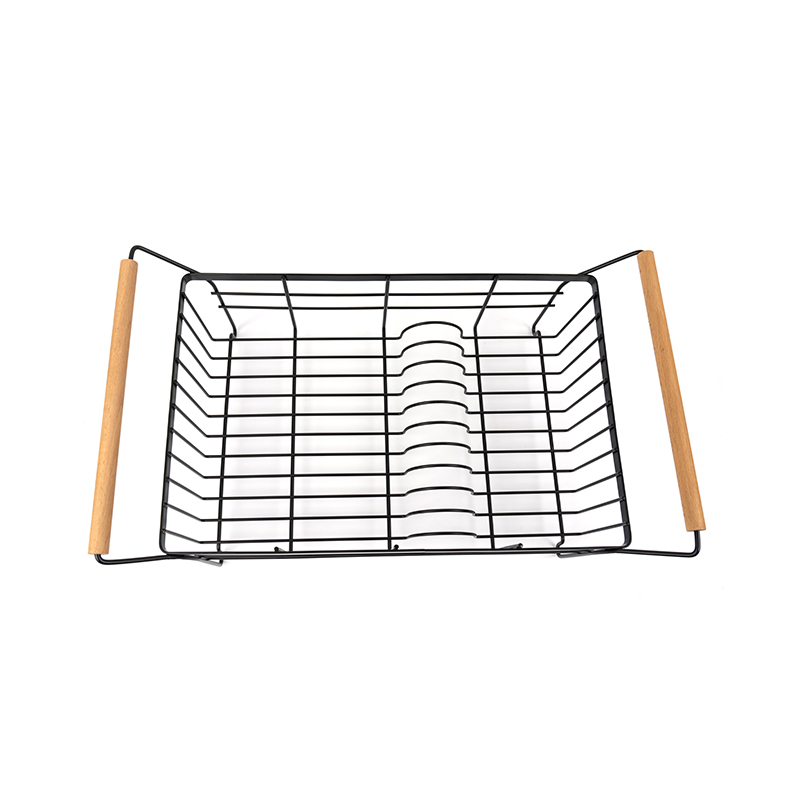 Rak Pengeringan Pinggan Pinggan Keluli Tahan Karat dengan Pemegang Kutleri & Papan Saliran