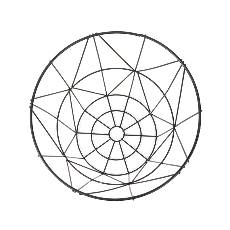 Tong Sampah Wire Mesh Bulat Hitam untuk Pejabat & Bilik Tidur