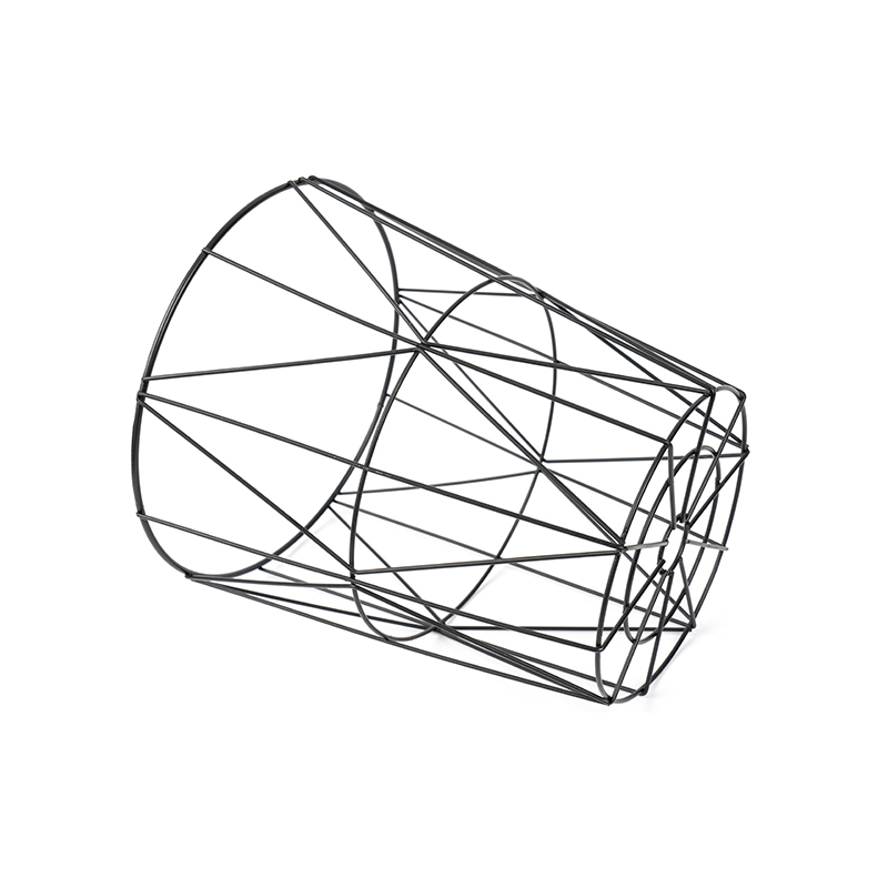 Tong Sampah Wire Mesh Bulat Hitam untuk Pejabat & Bilik Tidur