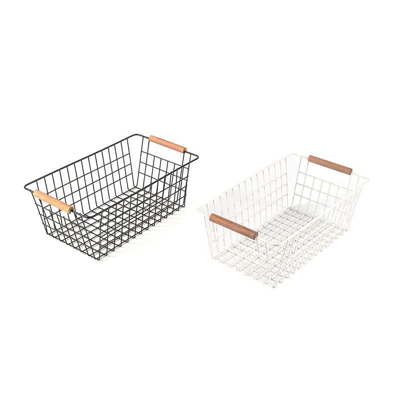 Bakul Penyimpanan Dengan Pemegang Kayu