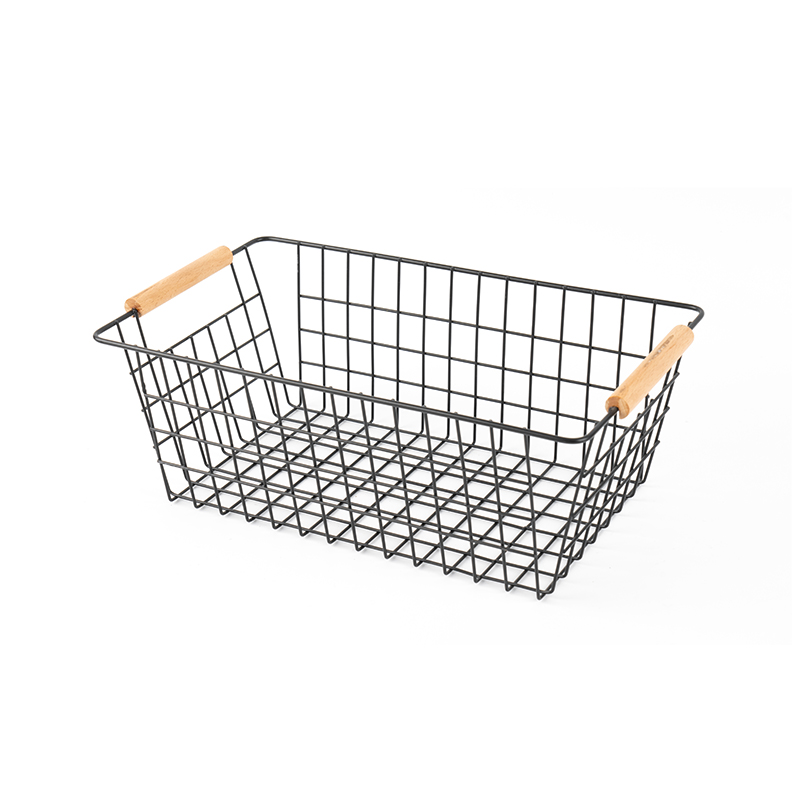 Bakul Penyimpanan Dengan Pemegang Kayu