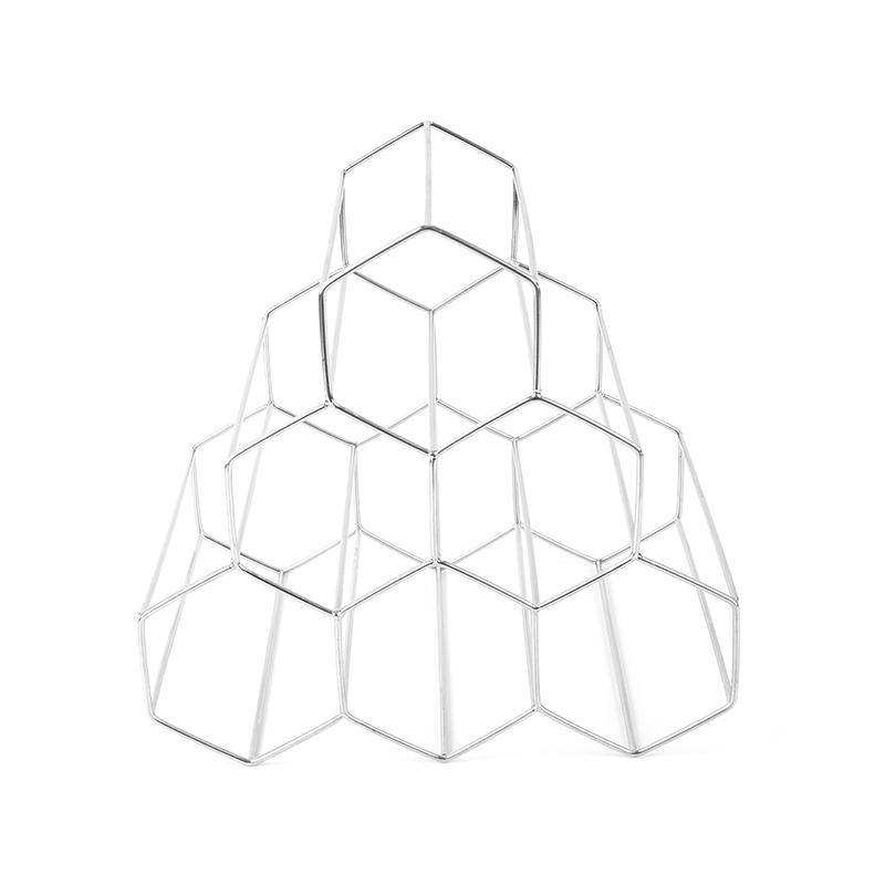 Rak Botol Wain Berdiri Bebas 3 Tingkat untuk Atas Kaunter